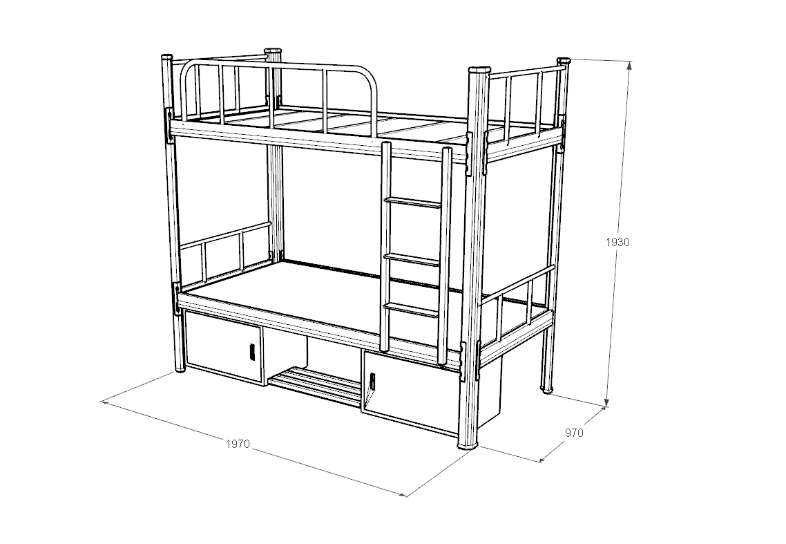 上下鋪鐵床詳細(xì)尺寸示意圖 上下鋪鐵床詳細(xì)尺寸示意圖