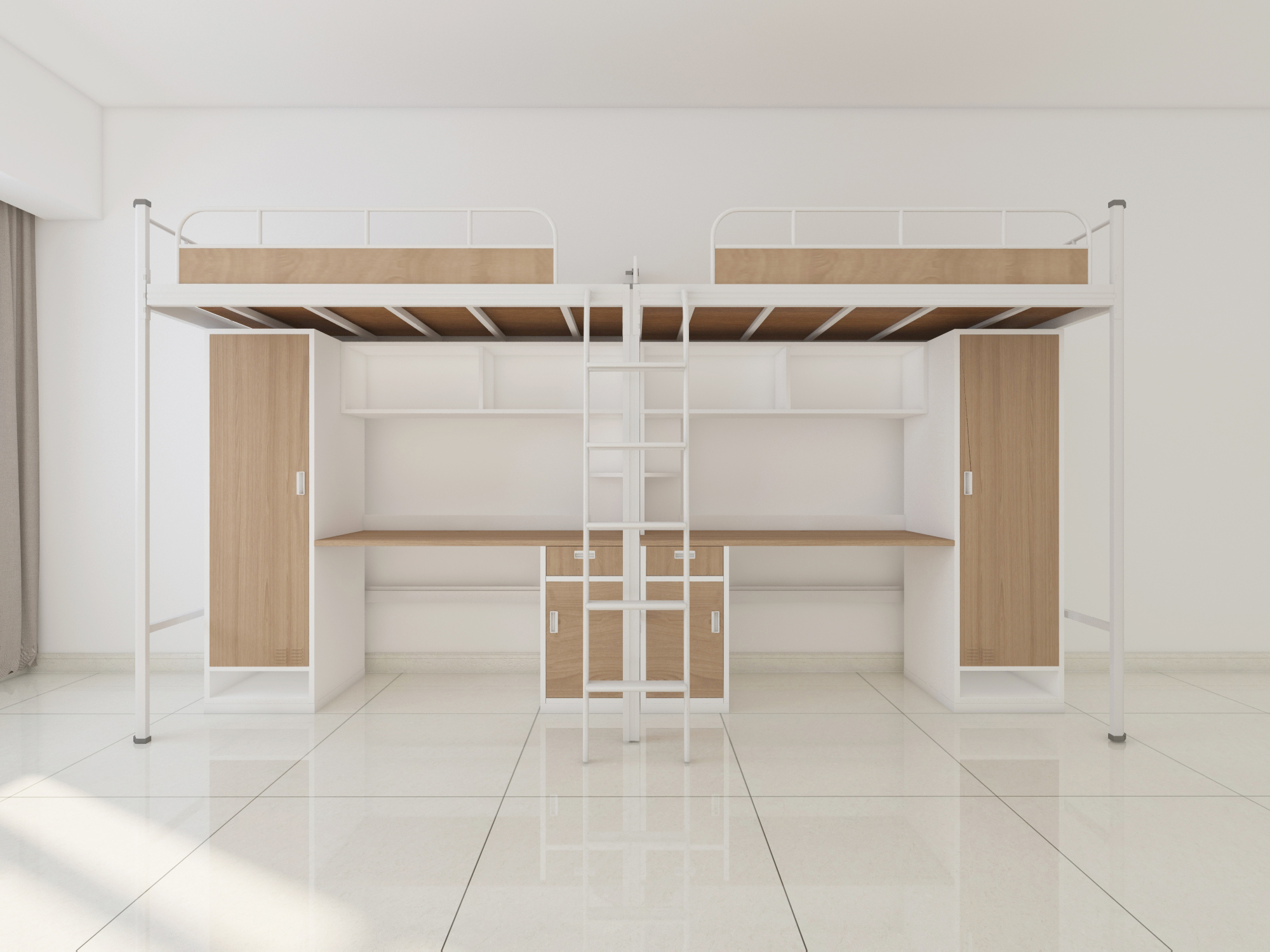 如何設計員工宿舍上下鋪鐵床帶柜子 如何設計員工宿舍上下鋪鐵床帶柜子