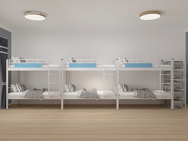 見過宿舍一體雙層鐵床嗎？