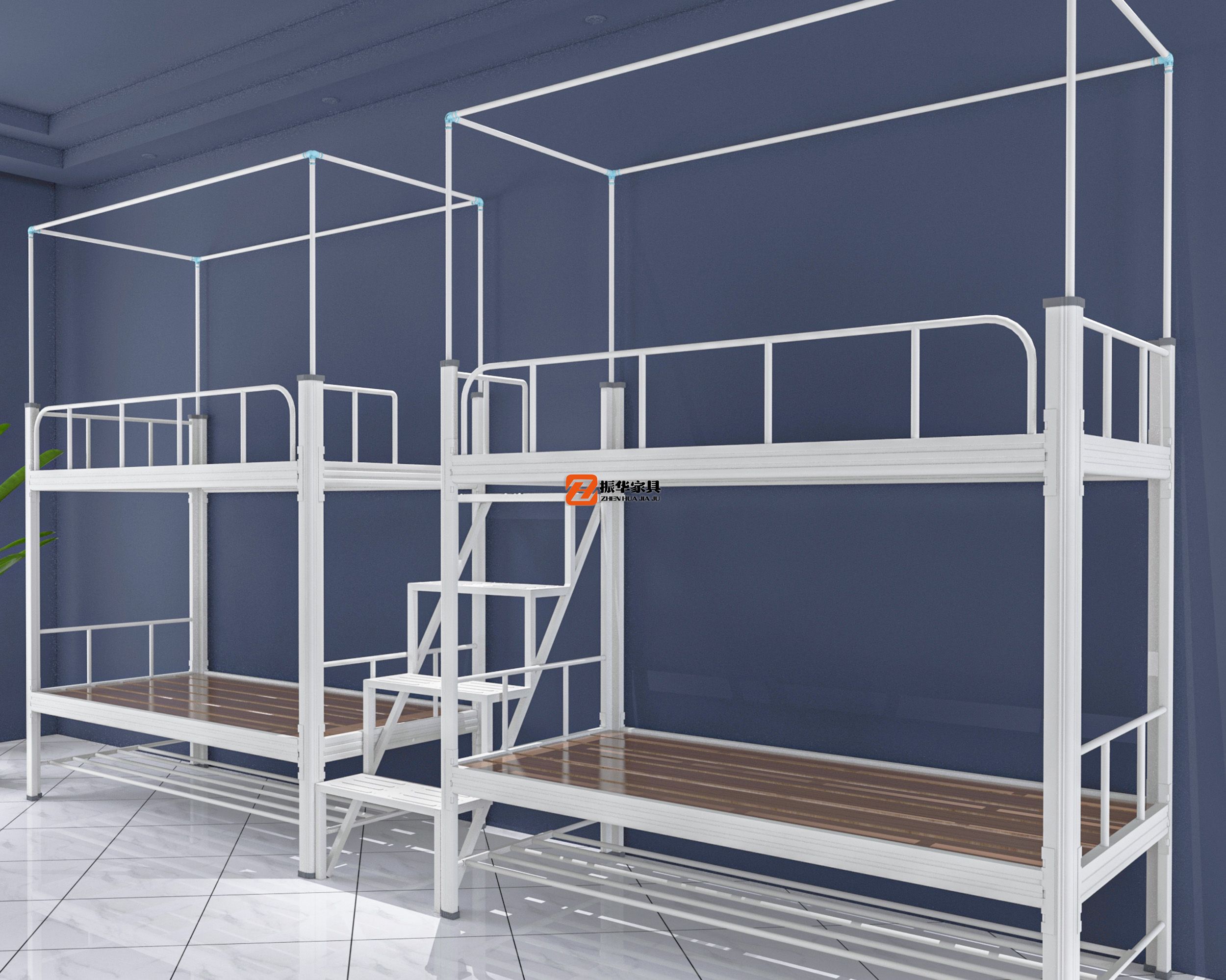 帶床簾的雙層鐵床連體上下鋪有多好用？